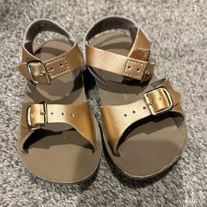 Salt Water Toddler Rose Gold Buckle Sandals